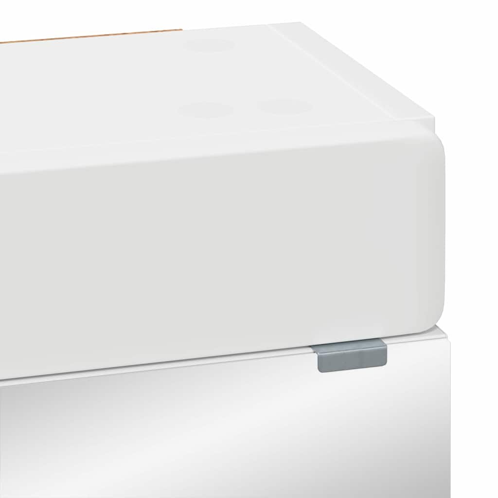 vidaXL Bathroom Mirror Cabinet with Door TULUM White 60 x 16.5 x 78 cm