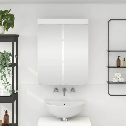 vidaXL Bathroom Mirror Cabinet with Door TULUM White 60 x 16.5 x 78 cm