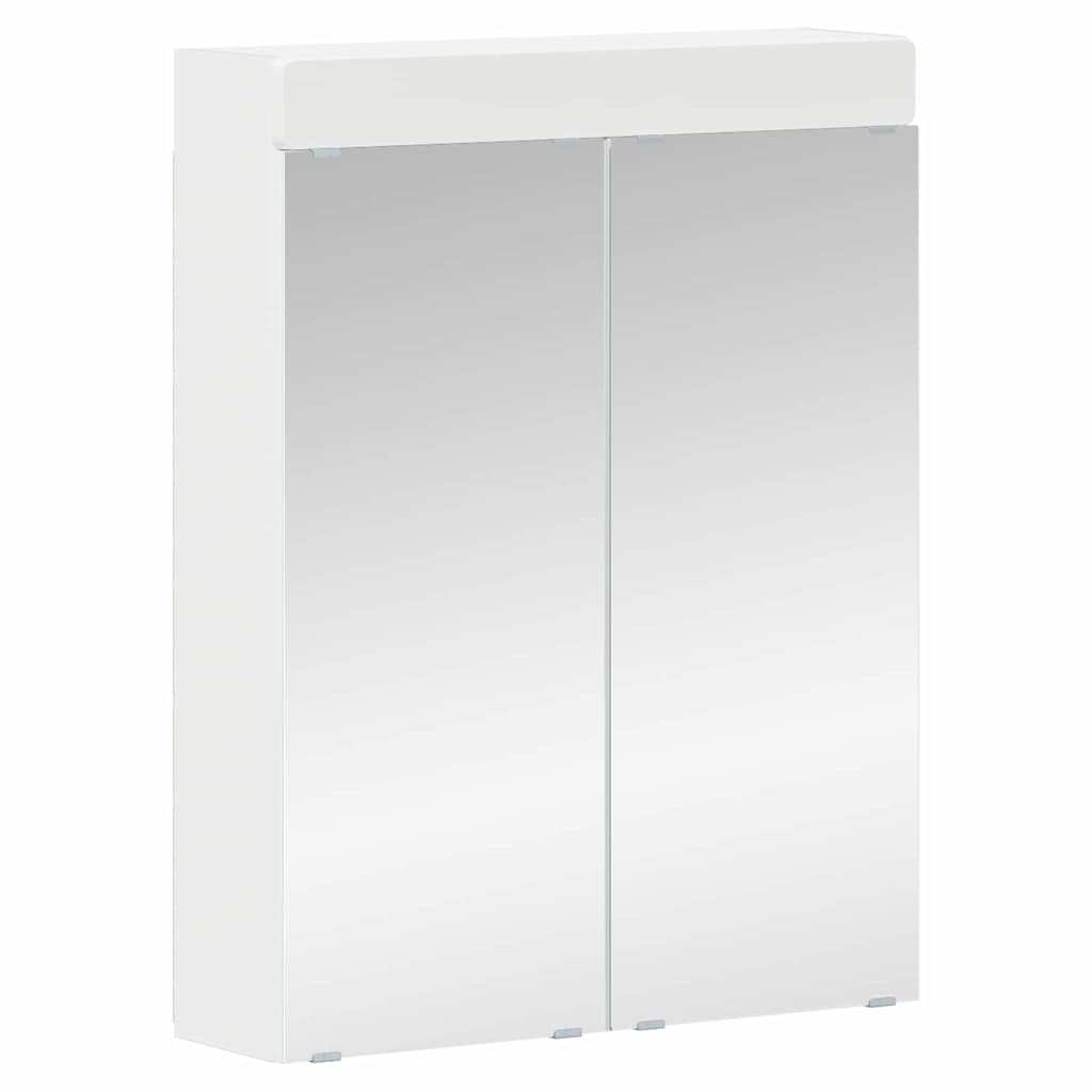 vidaXL Bathroom Mirror Cabinet with Door TULUM White 60 x 16.5 x 78 cm