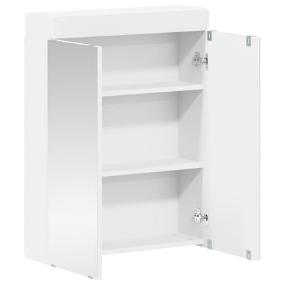 vidaXL Bathroom Mirror Cabinet with Door TULUM White 60 x 16.5 x 78 cm