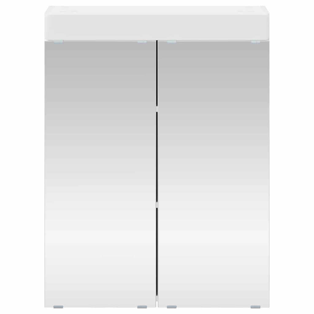 vidaXL Bathroom Mirror Cabinet with Door TULUM White 60 x 16.5 x 78 cm