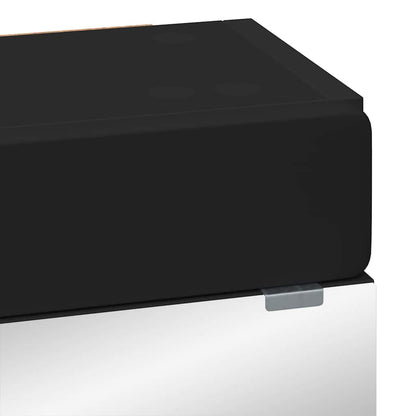 vidaXL Bathroom Mirror Cabinet with Door TULUM Black 60 x 16.5 x 78 cm