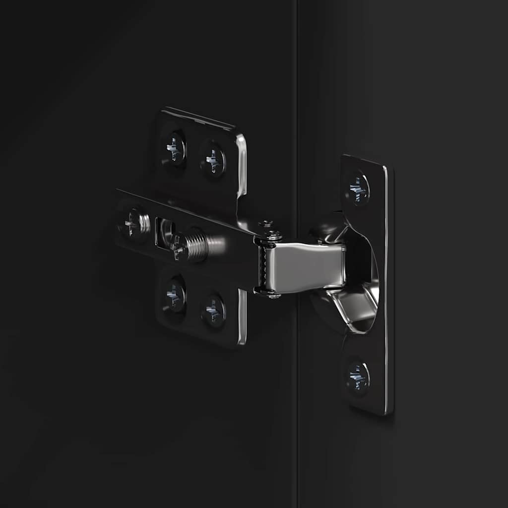 vidaXL Bathroom Mirror Cabinet with Door TULUM Black 60 x 16.5 x 78 cm