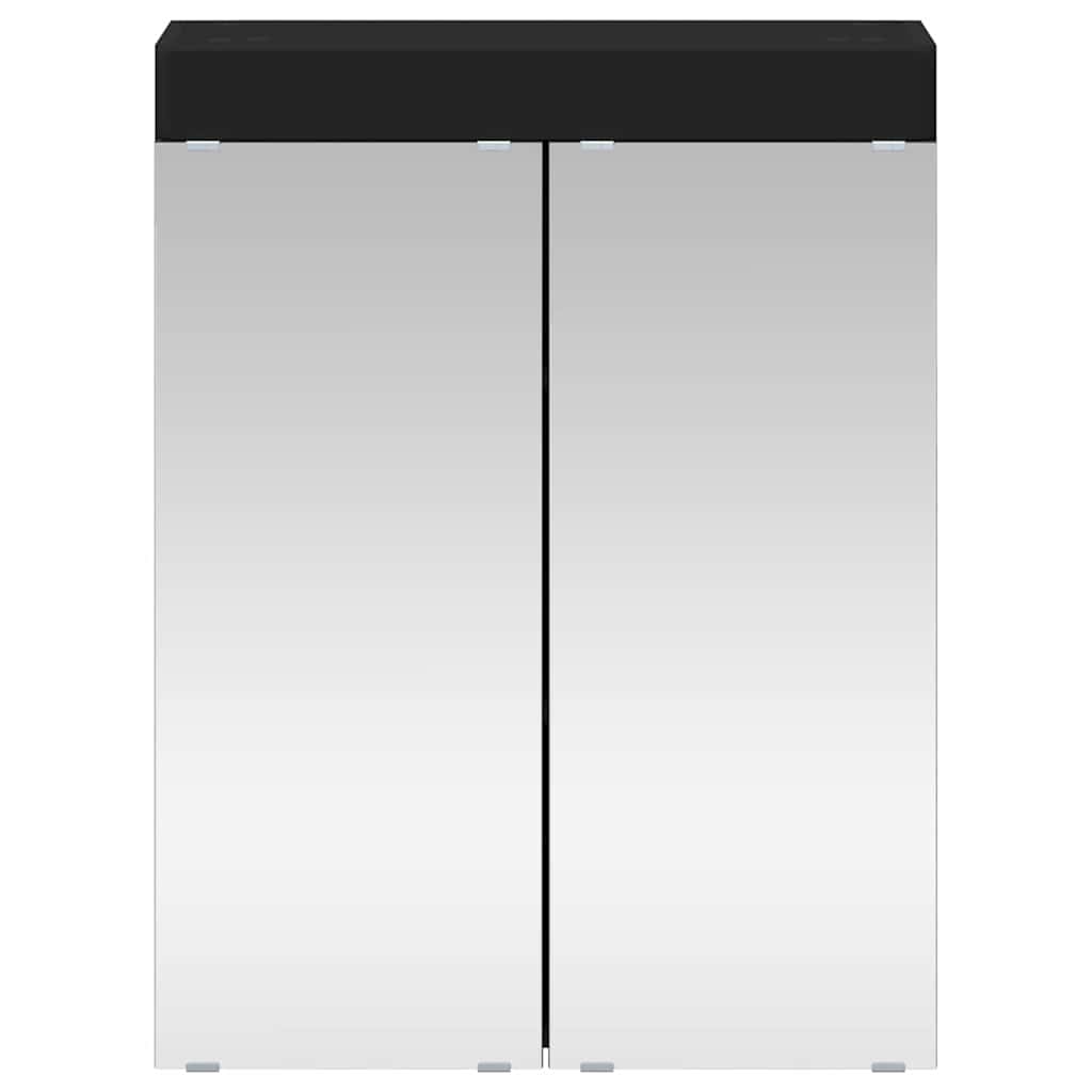vidaXL Bathroom Mirror Cabinet with Door TULUM Black 60 x 16.5 x 78 cm