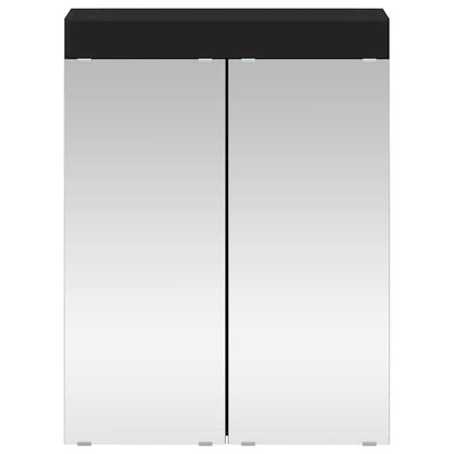 vidaXL Bathroom Mirror Cabinet with Door TULUM Black 60 x 16.5 x 78 cm