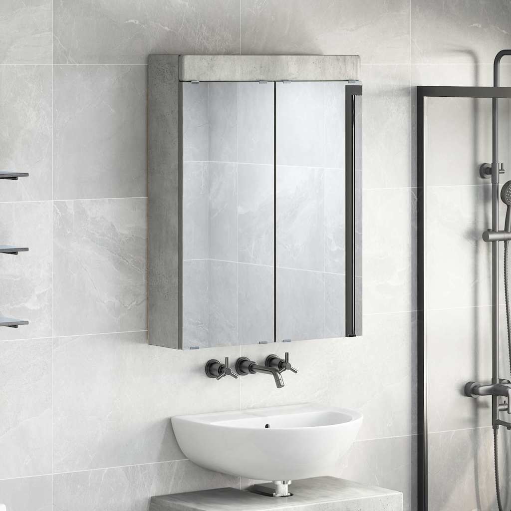 vidaXL Bathroom Mirror Cabinet TULUM Concrete Grey 60 x 16.5 x 78 cm