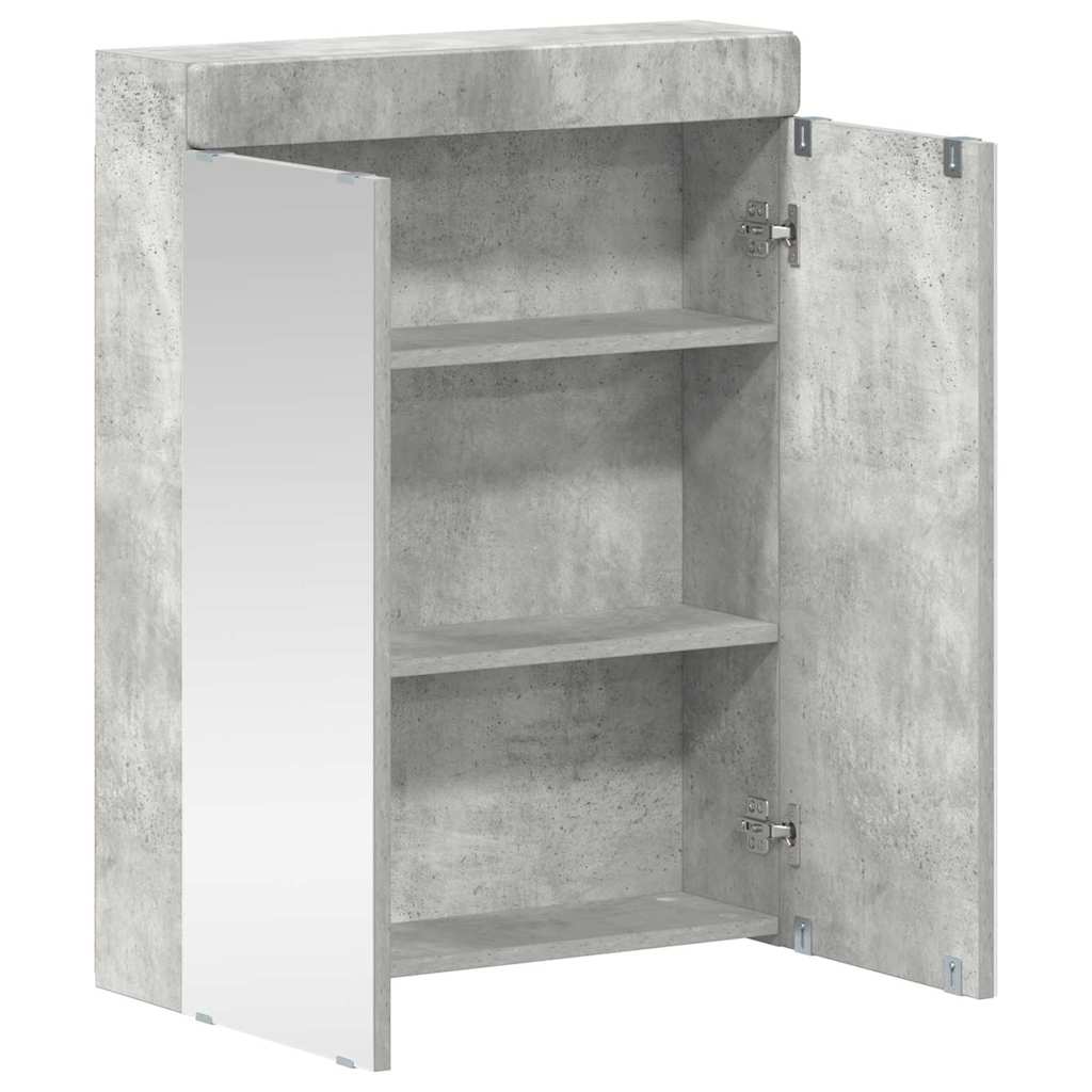vidaXL Bathroom Mirror Cabinet TULUM Concrete Grey 60 x 16.5 x 78 cm