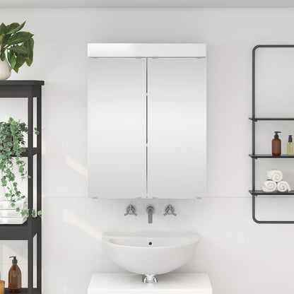 vidaXL Bathroom Mirror Cabinet TULUM High Gloss White Engineered Wood
