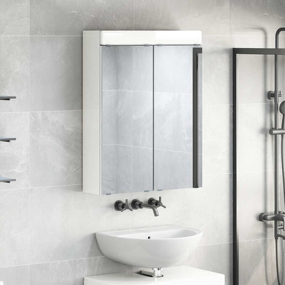 vidaXL Bathroom Mirror Cabinet TULUM High Gloss White Engineered Wood