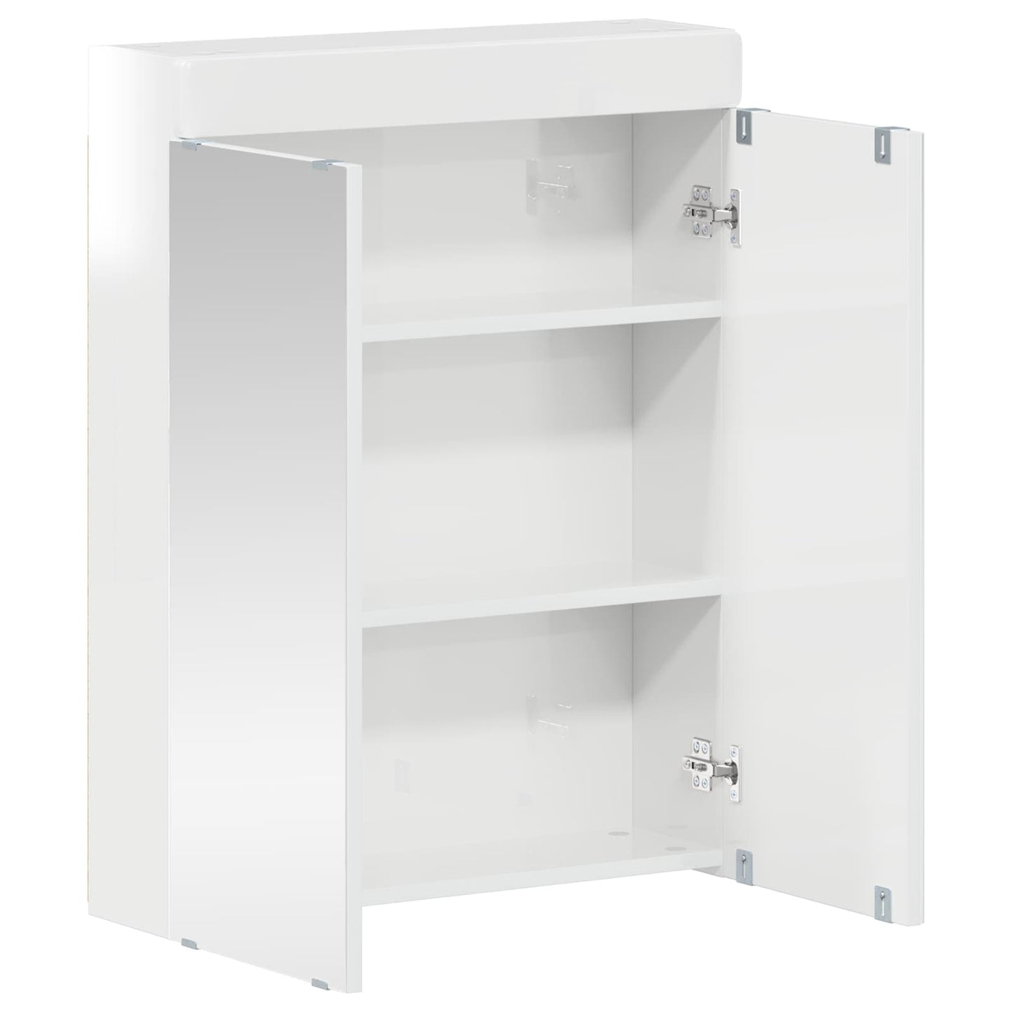 vidaXL Bathroom Mirror Cabinet TULUM High Gloss White Engineered Wood