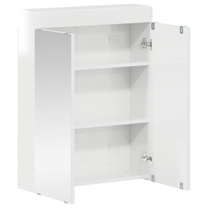 vidaXL Bathroom Mirror Cabinet TULUM High Gloss White Engineered Wood