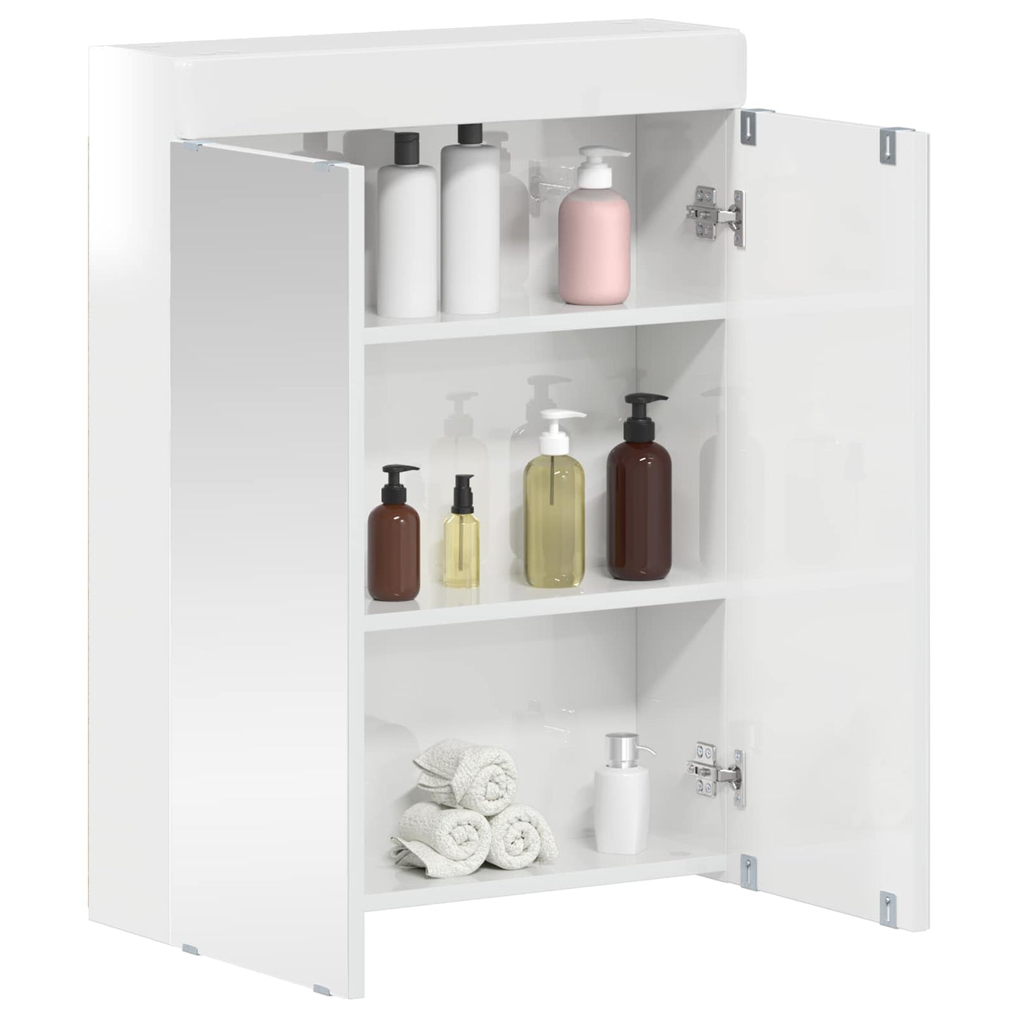 vidaXL Bathroom Mirror Cabinet TULUM High Gloss White