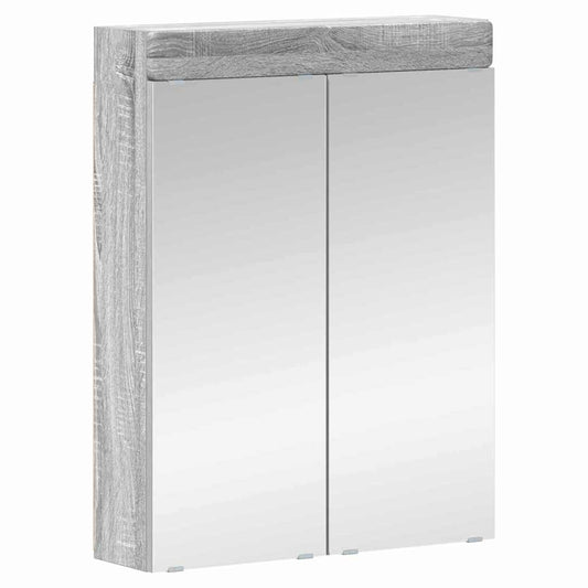 vidaXL Bathroom Mirror Cabinet TULUM Grey Sonoma 60 x 16.5 x 78 cm
