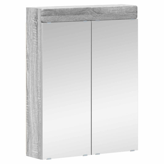 vidaXL Bathroom Mirror Cabinet TULUM Grey Sonoma 60 x 16.5 x 78 cm