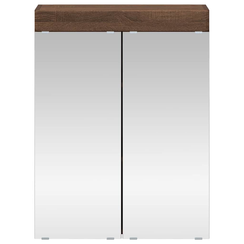 vidaXL Bathroom Mirror Cabinet TULUM Brown Oak 60 x 16.5 x 78 cm