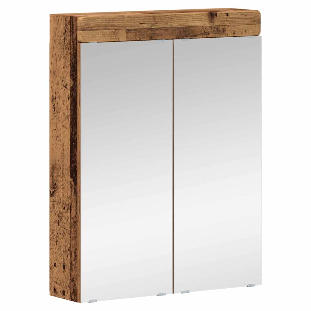 vidaXL Bathroom Mirror Cabinet TULUM Old Wood 60 x 16.5 x 78 cm