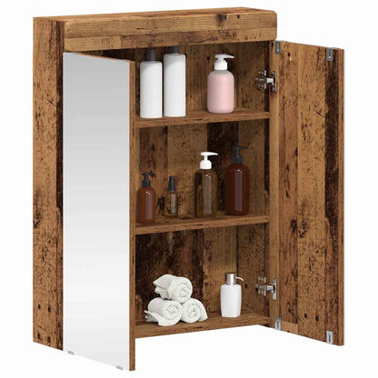 vidaXL Bathroom Mirror Cabinet TULUM Old Wood 60 x 16.5 x 78 cm