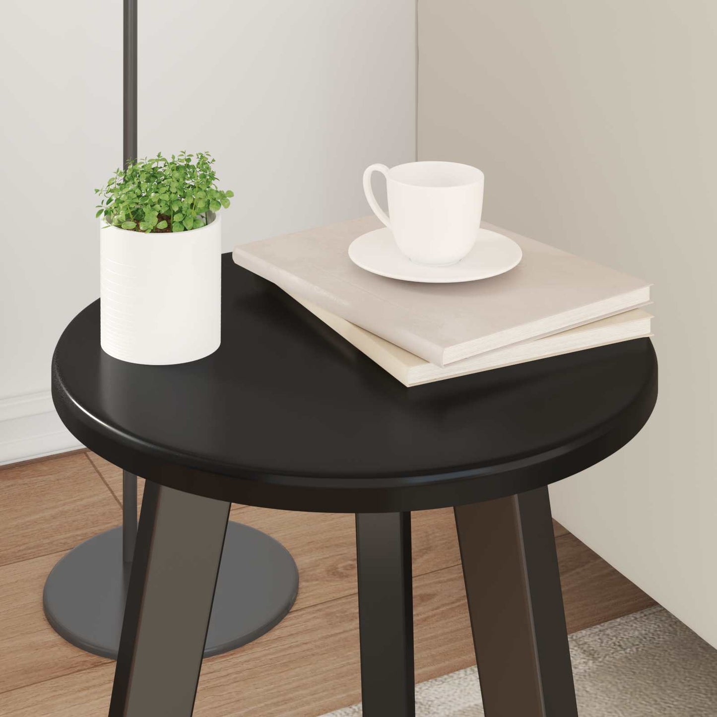 vidaXL Table Top Ø 30 x 1.5 cm Round Engineered Wood Black