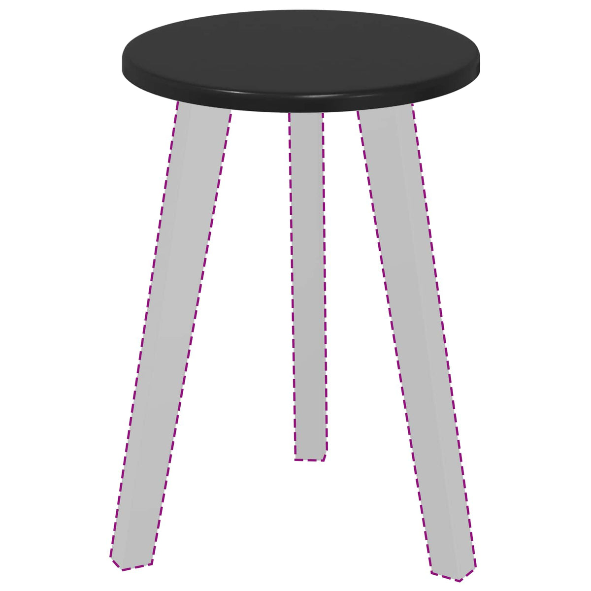 vidaXL Table Top Ø 30 x 1.5 cm Round Engineered Wood Black