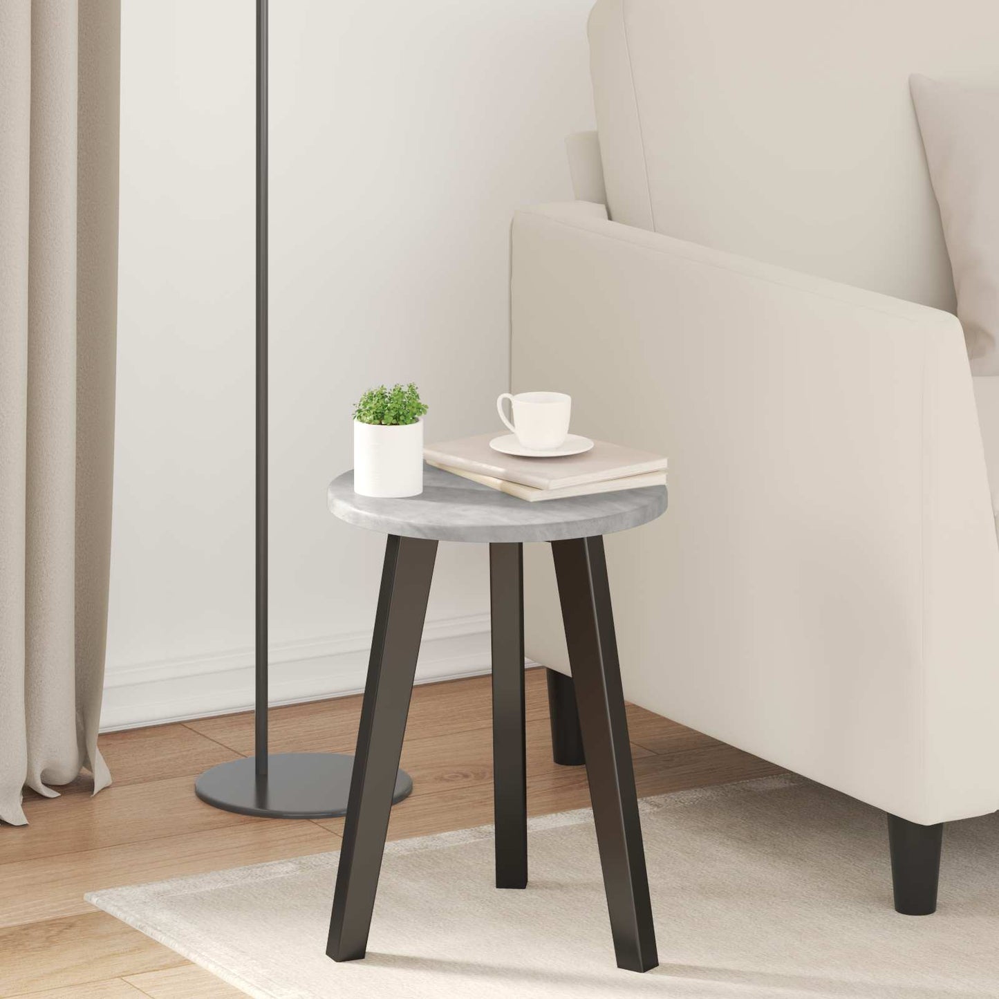 vidaXL Table Top Ø 30 x 1.5 cm Round Engineered Wood Concrete Grey