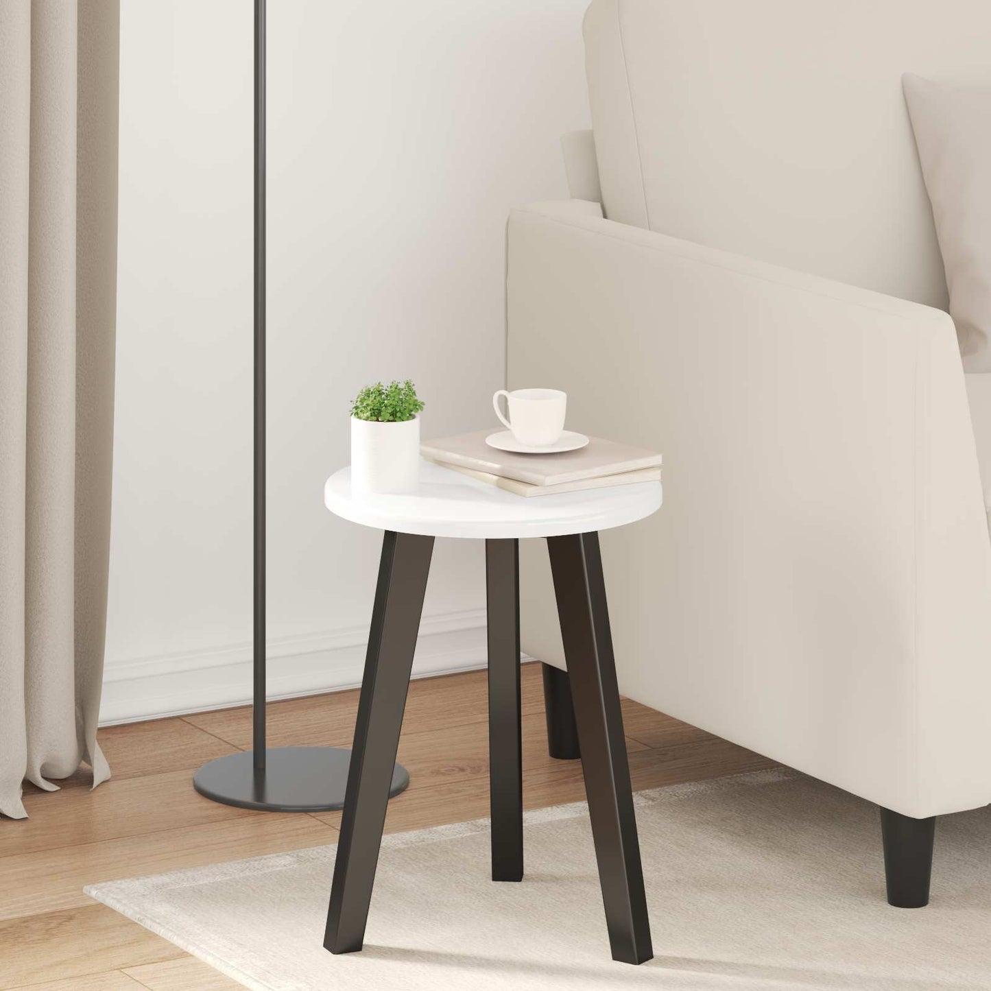 vidaXL Table Top Ø 30 x 1.5 cm Round Engineered Wood High Gloss White