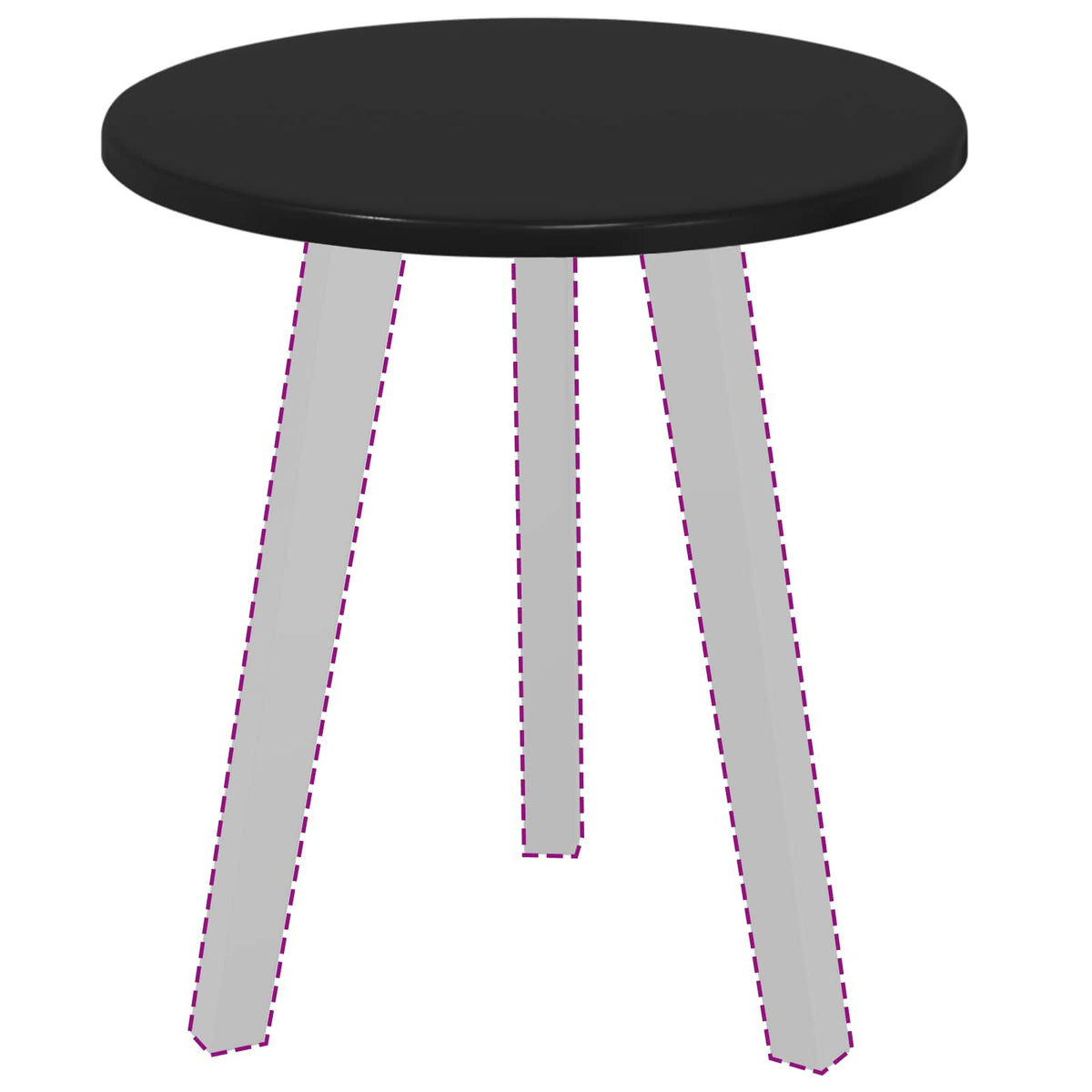 vidaXL Table Top Ø 40 x 1.5 cm Round Engineered Wood Black