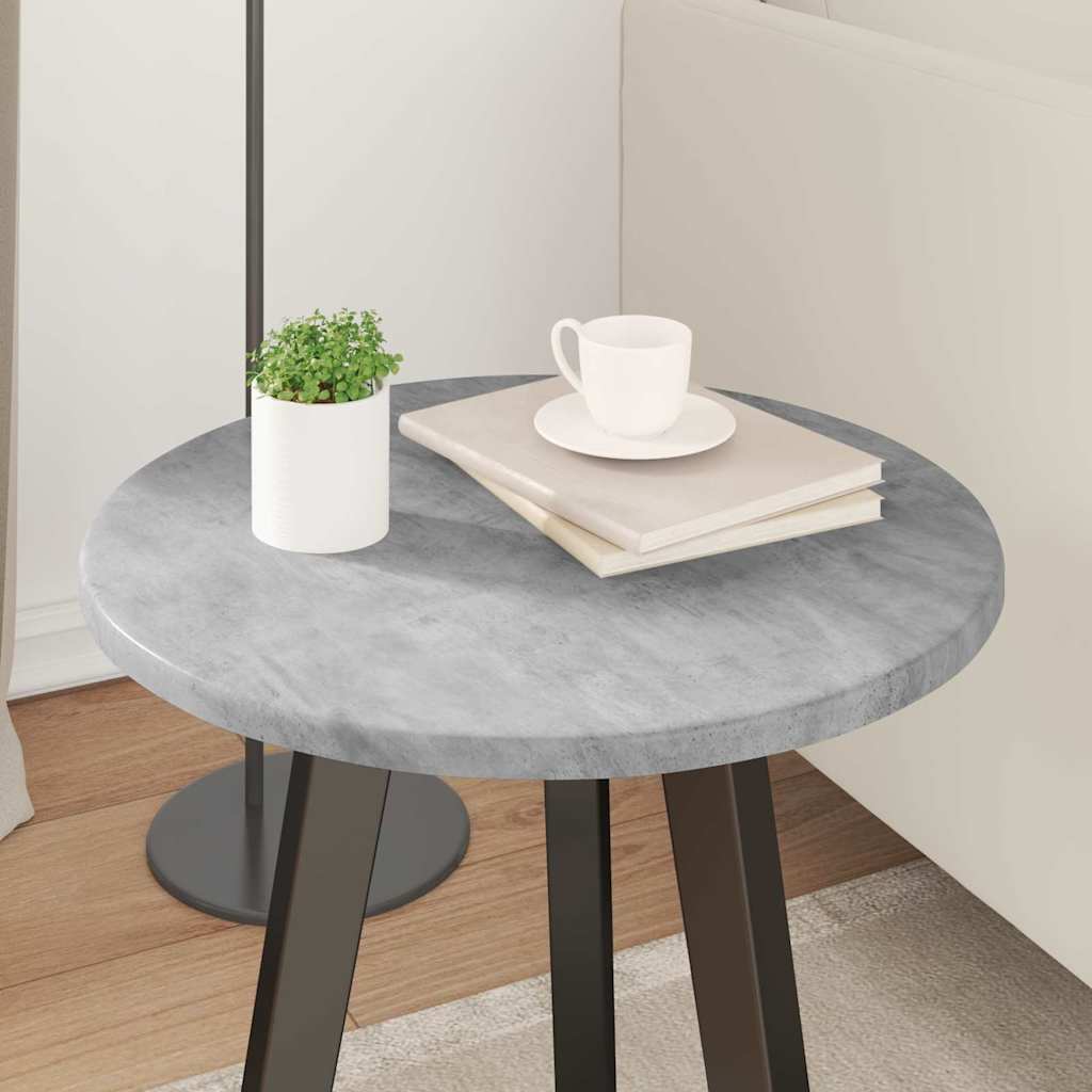 vidaXL Table Top Ø 40 x 1.5 cm Round Engineered Wood Concrete Grey