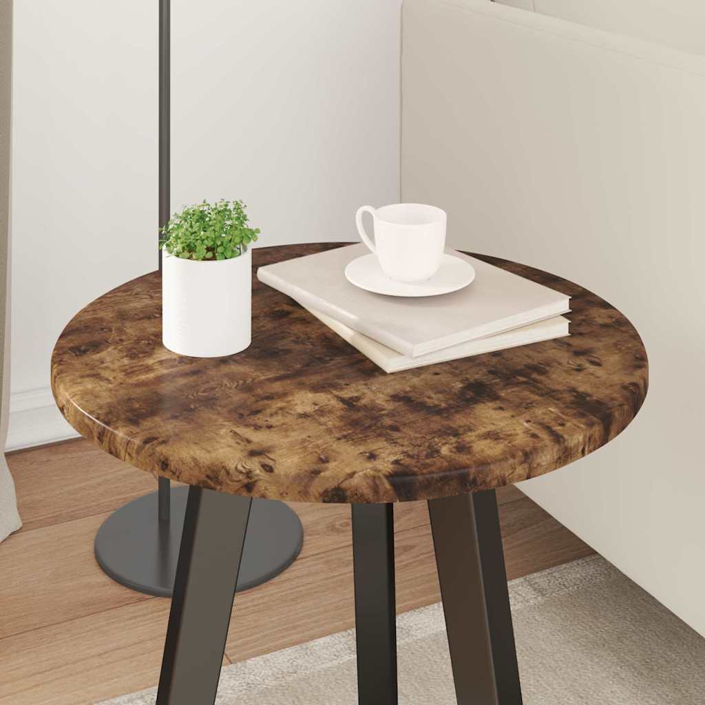 vidaXL Table Top Smoked oak Ø 40 x 1.5 cm Engineered Wood