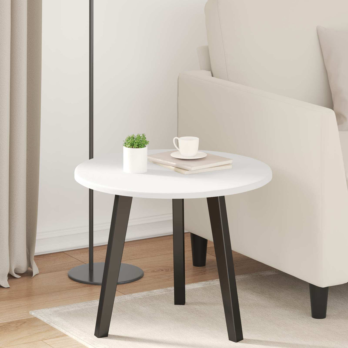 vidaXL Table Top Ø 50 x 1.5 cm Round Engineered Wood White