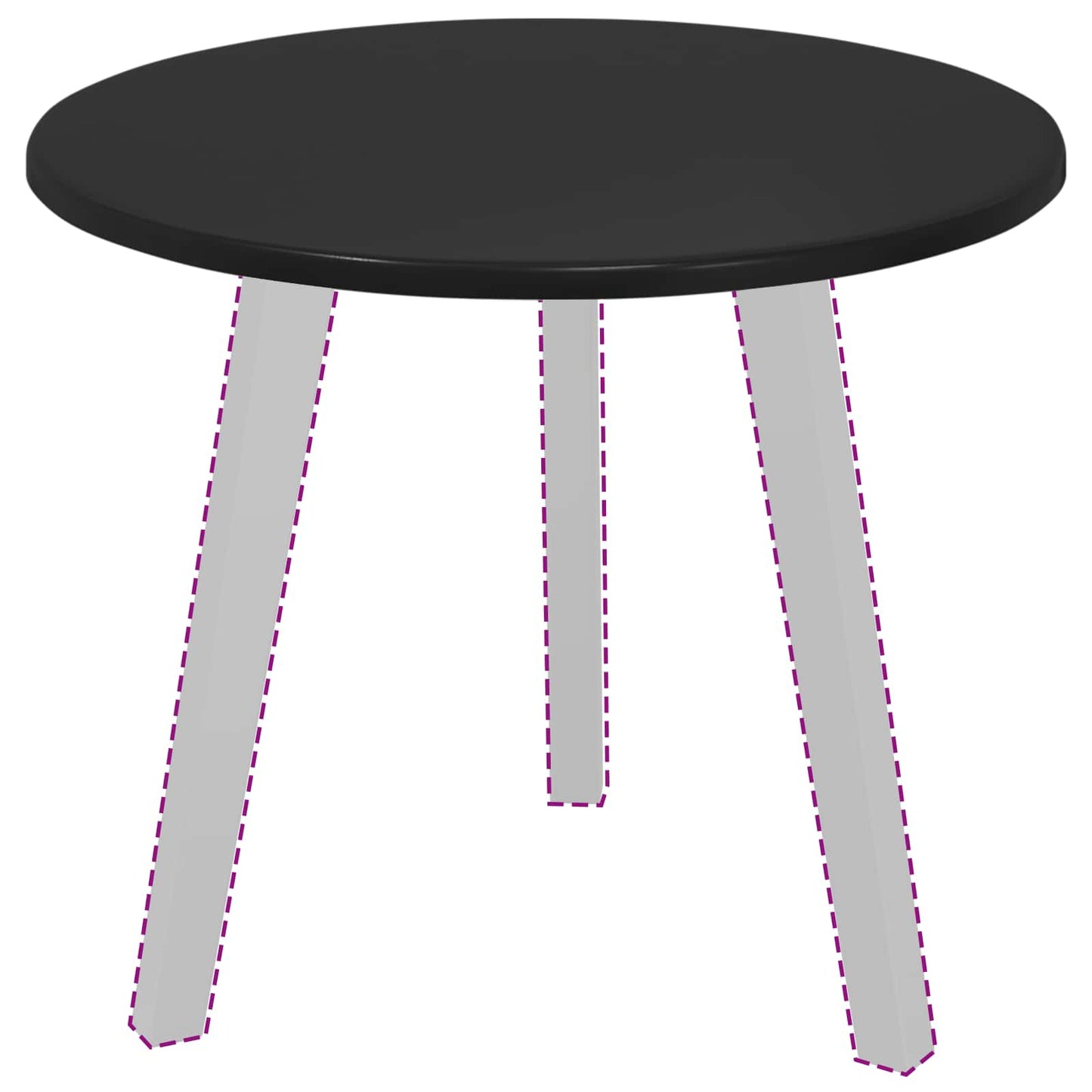 vidaXL Table Top Black Ø 50 x 1.5 cm Engineered Wood