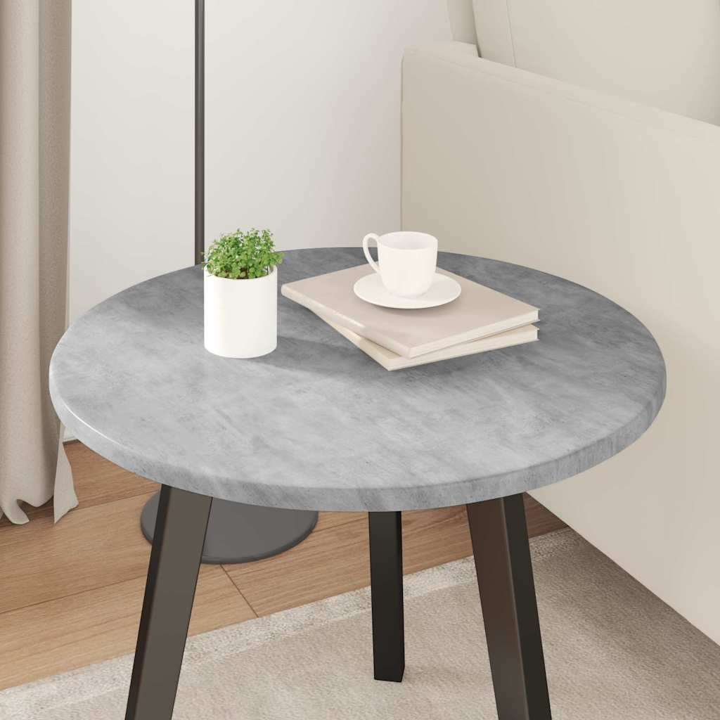 vidaXL Table Top Concrete grey Ø 50 x 1.5 cm Engineered Wood
