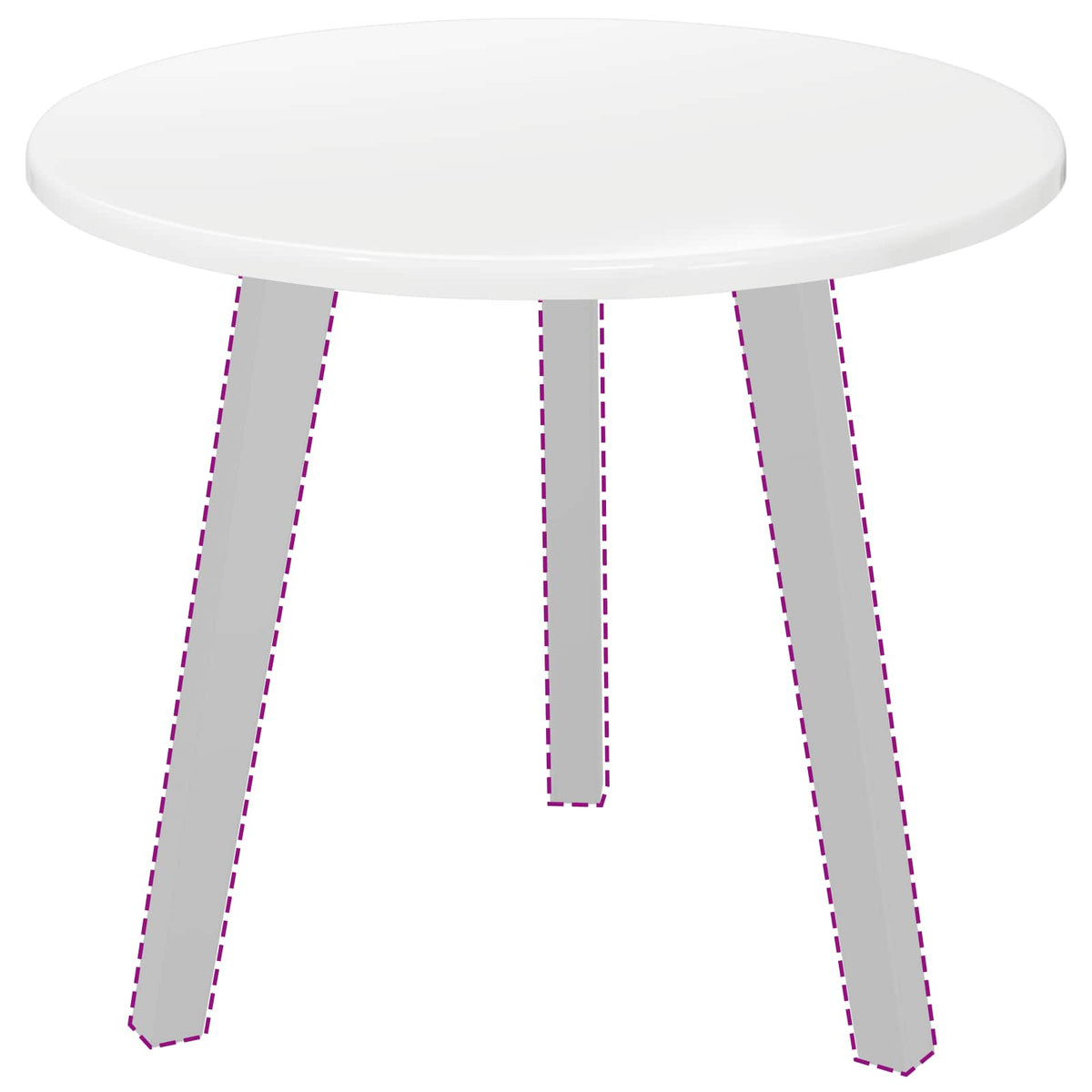 vidaXL Table Top Ø 50 x 1.5 cm Round Engineered Wood High Gloss White