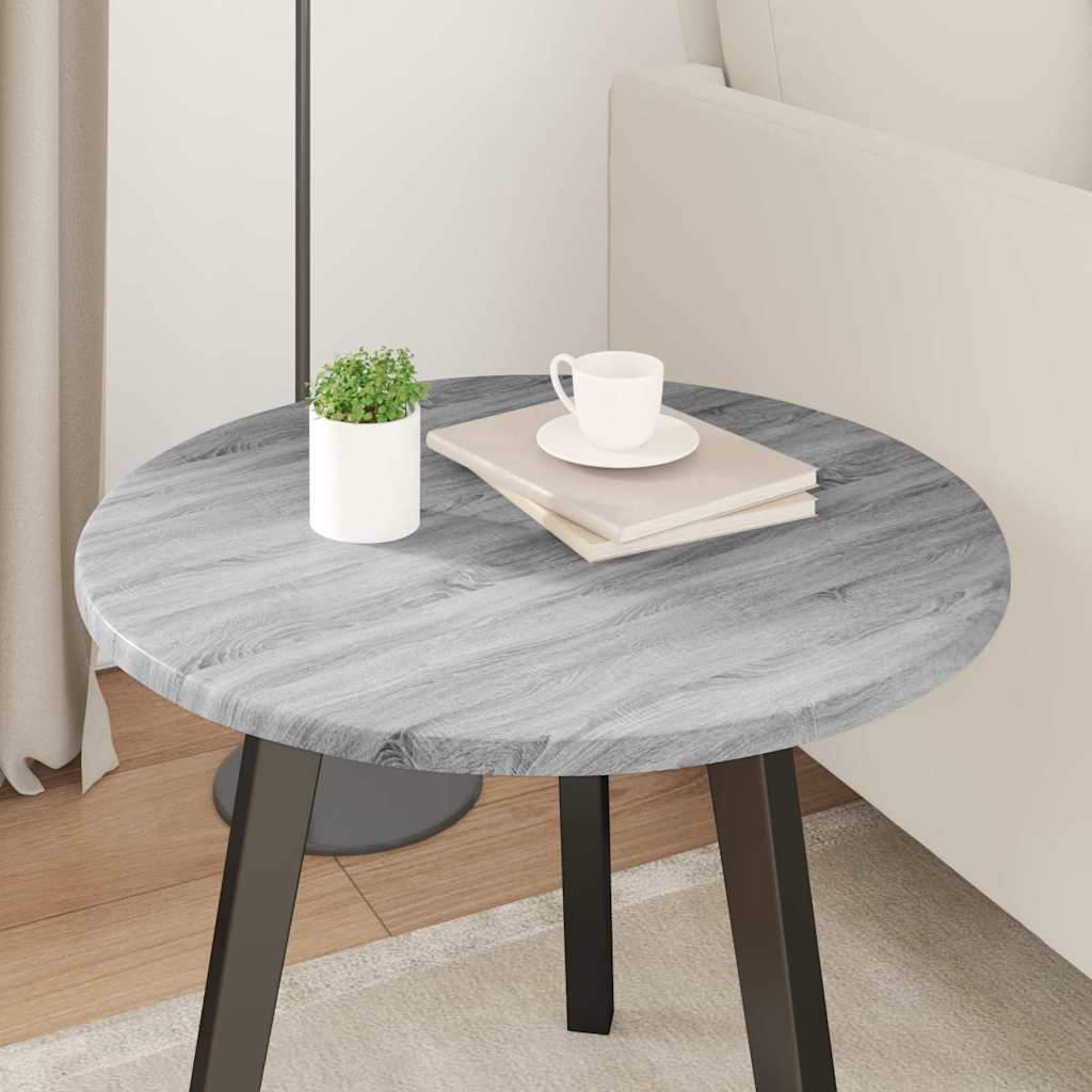 vidaXL Table Top Grey sonoma Ø 50 x 1.5 cm Engineered Wood