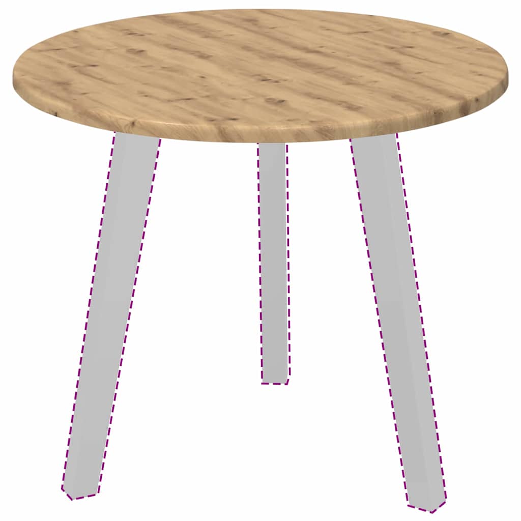 vidaXL Table Top Artisan oak Ø 50 x 1.5 cm Engineered Wood