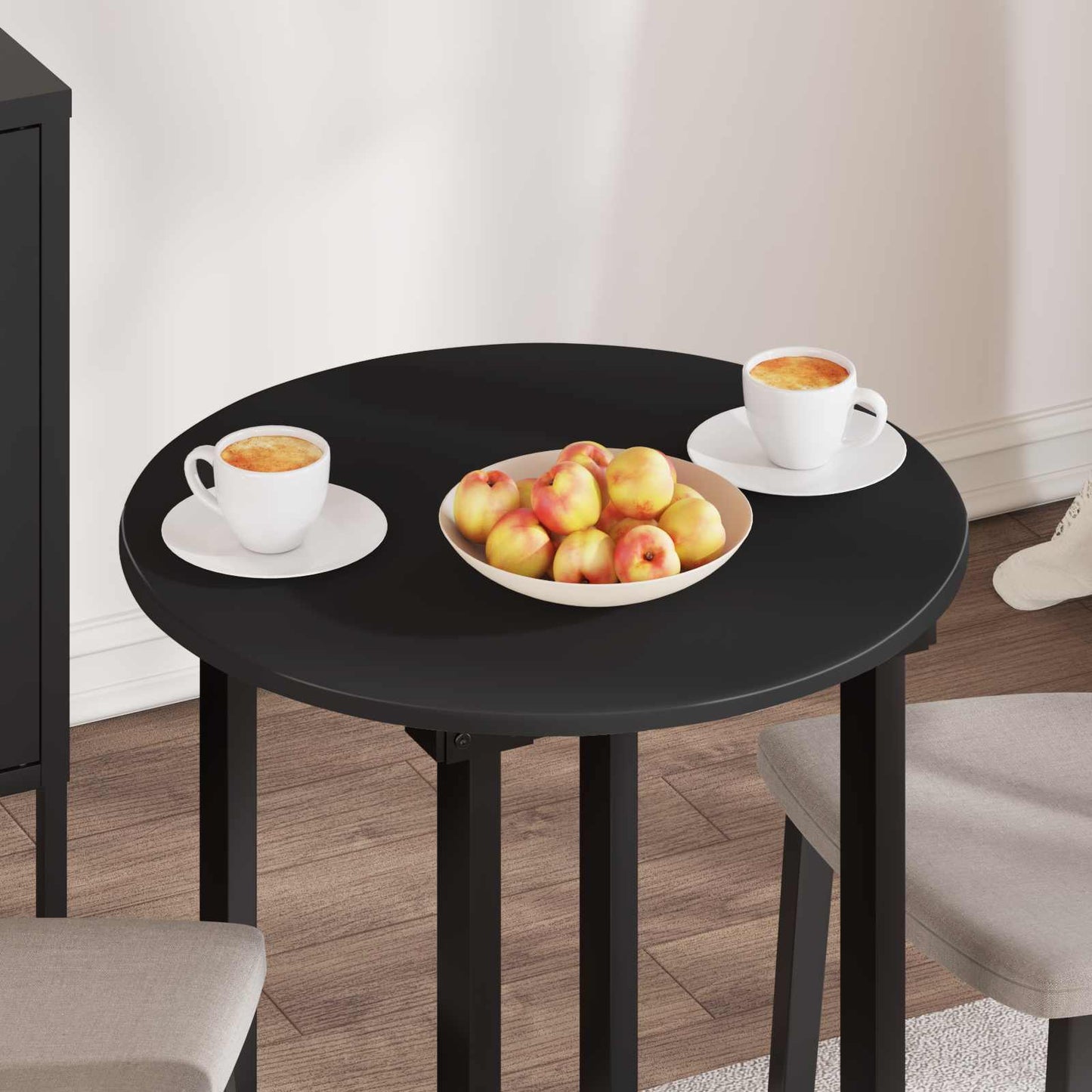 vidaXL Table Top Black Ø 60 x 1.5 cm Engineered Wood