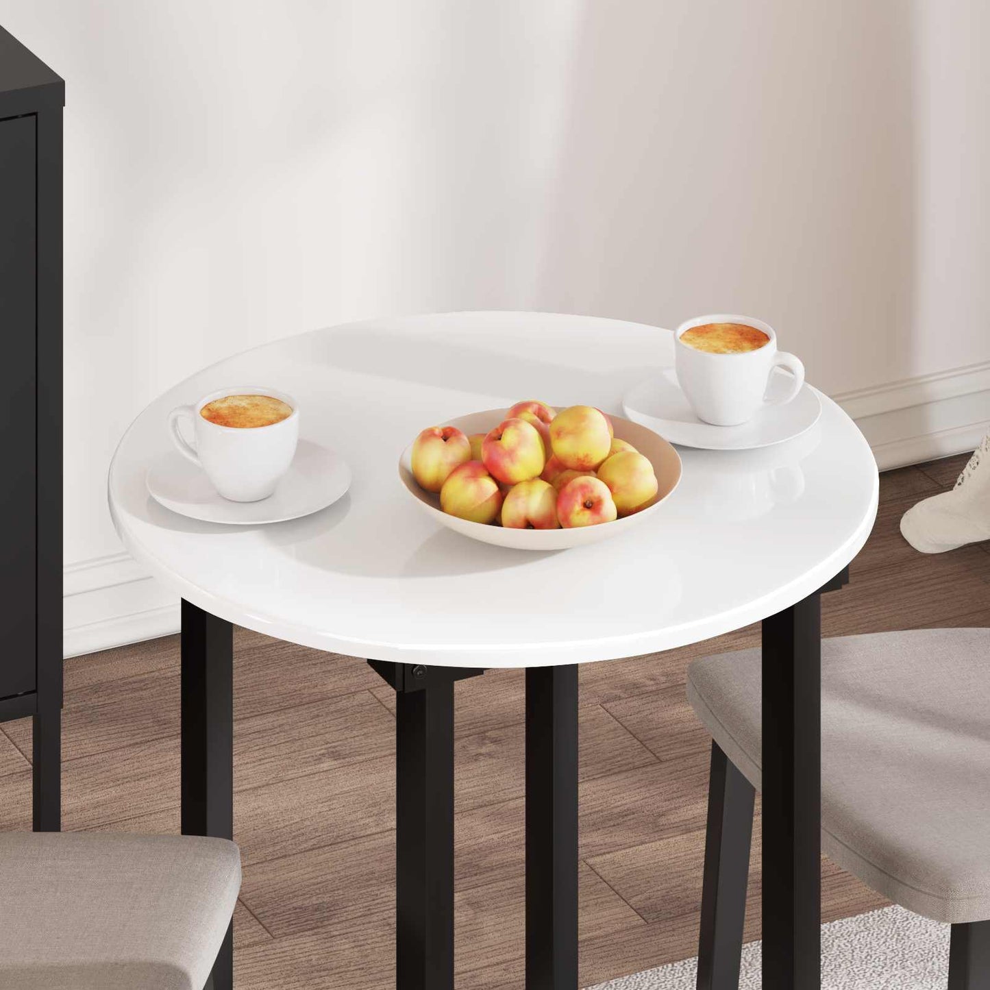 vidaXL Table Top High gloss white Ø 60 x 1.5 cm Engineered Wood