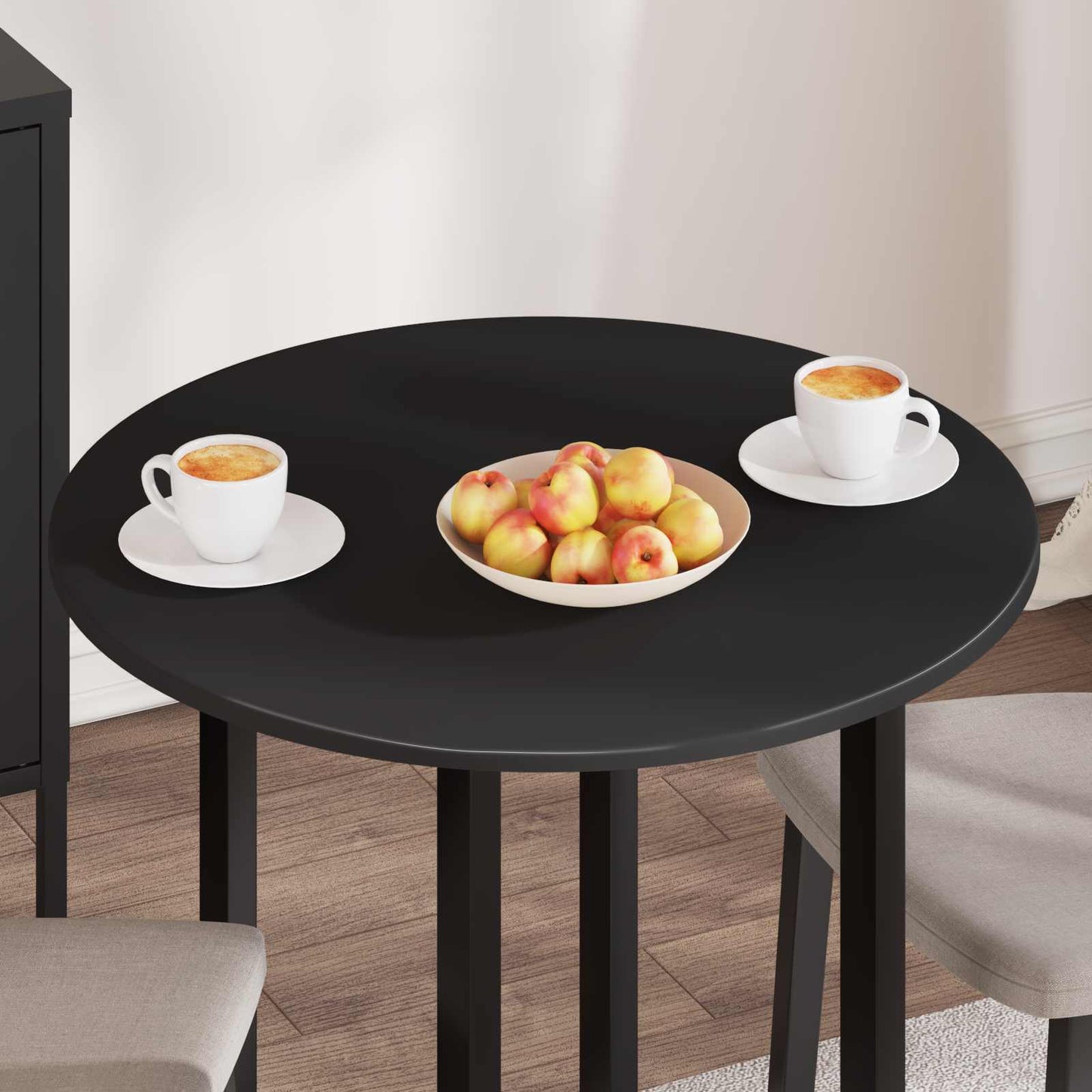 vidaXL Table Top Ø 70 x 1.5 cm Round Engineered Wood Black