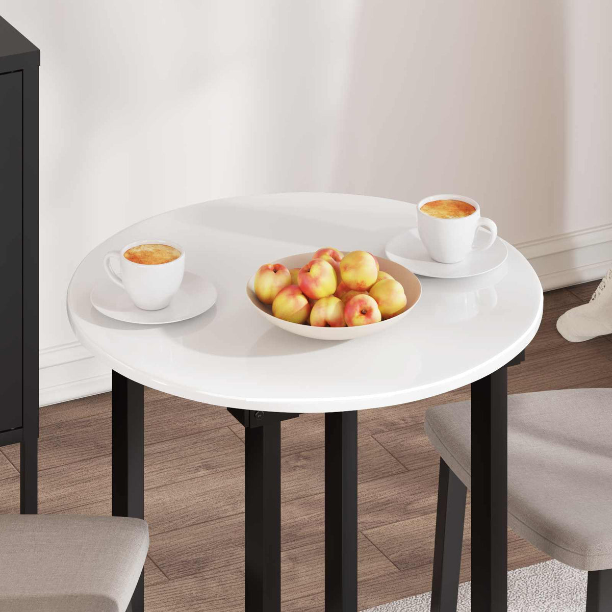 vidaXL Table Top Ø 70 x 1.5 cm Round Engineered Wood High Gloss White