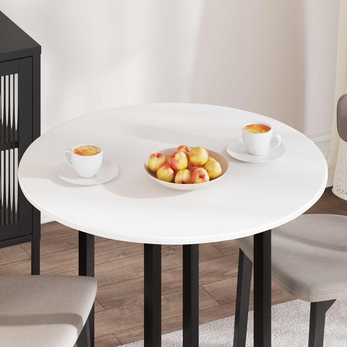 vidaXL Table Top Ø 80 x 1.5 cm Round Engineered Wood White