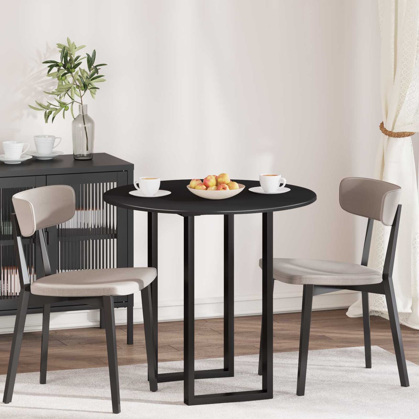 vidaXL Table Top Black Ø 80 x 1.5 cm Engineered Wood