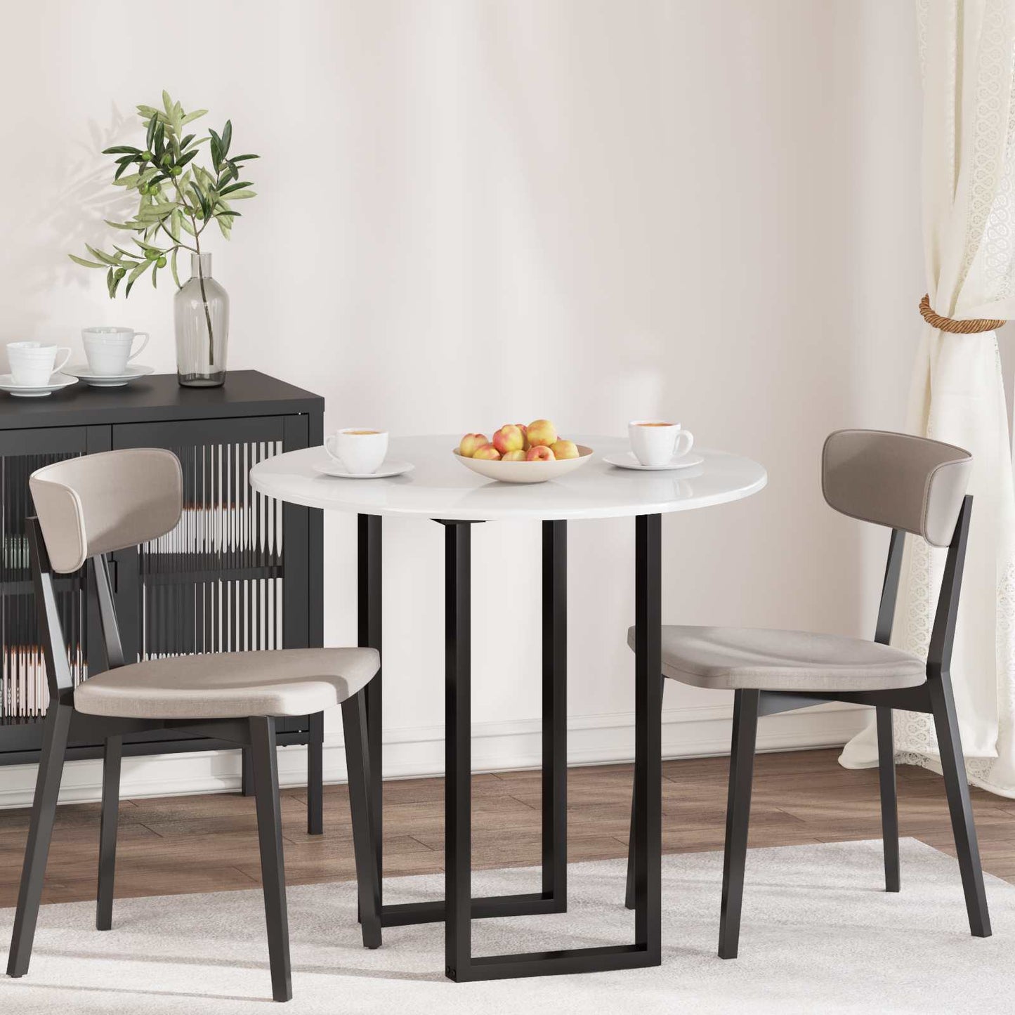 vidaXL Table Top Ø 80 x 1.5 cm Round Engineered Wood High Gloss White