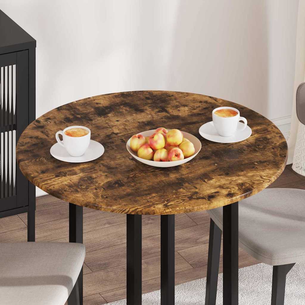 vidaXL Table Top Ø 80 x 1.5 cm Round Engineered Wood Smoked Oak