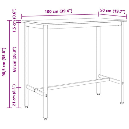 vidaXL Table Sonoma Oak 100 x 50 x 90.5 cm Engineered Wood and Steel