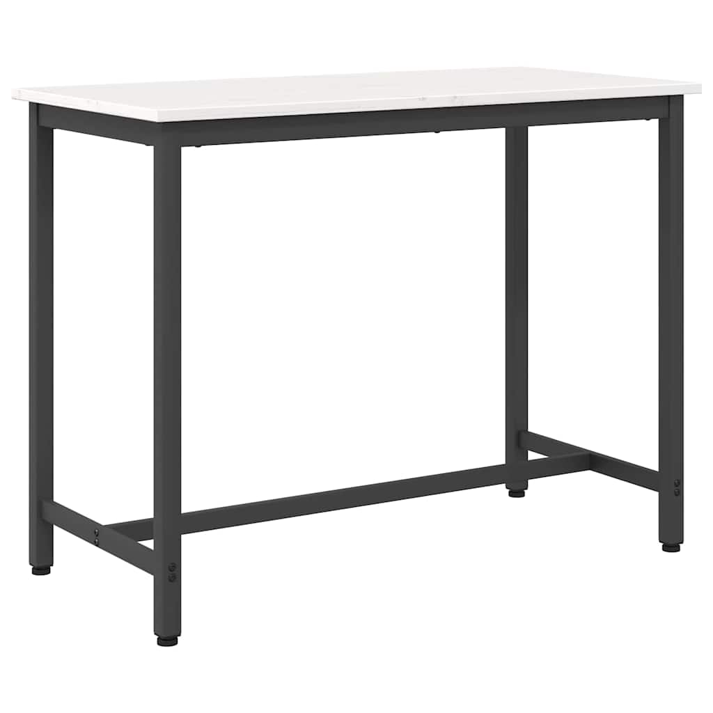 vidaXL Table White 100 x 50 x 77 cm Engineered Wood and Steel