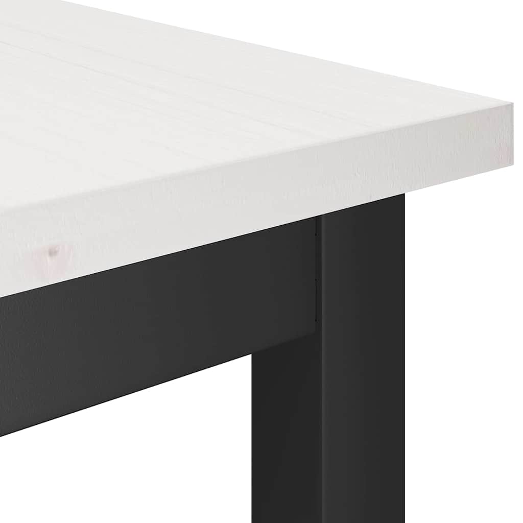 vidaXL Dining Bench 2 pcs White 100 x 32.5 x 49 cm Solid pine wood