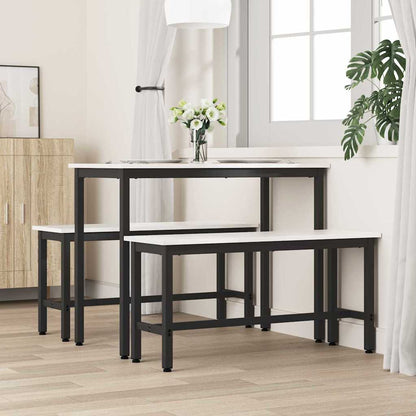 vidaXL Dining Bench 2 pcs White 100 x 32.5 x 49 cm Solid pine wood