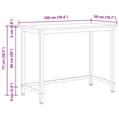 vidaXL Table Natural 100 x 50 x 77 cm Engineered Wood and Steel
