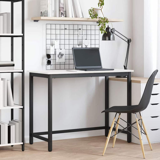 vidaXL Table White 100 x 50 x 77 cm Engineered Wood and Steel