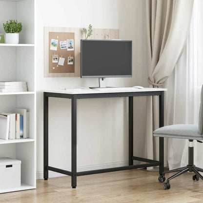 vidaXL Table White 100 x 50 x 77 cm Engineered Wood and Steel