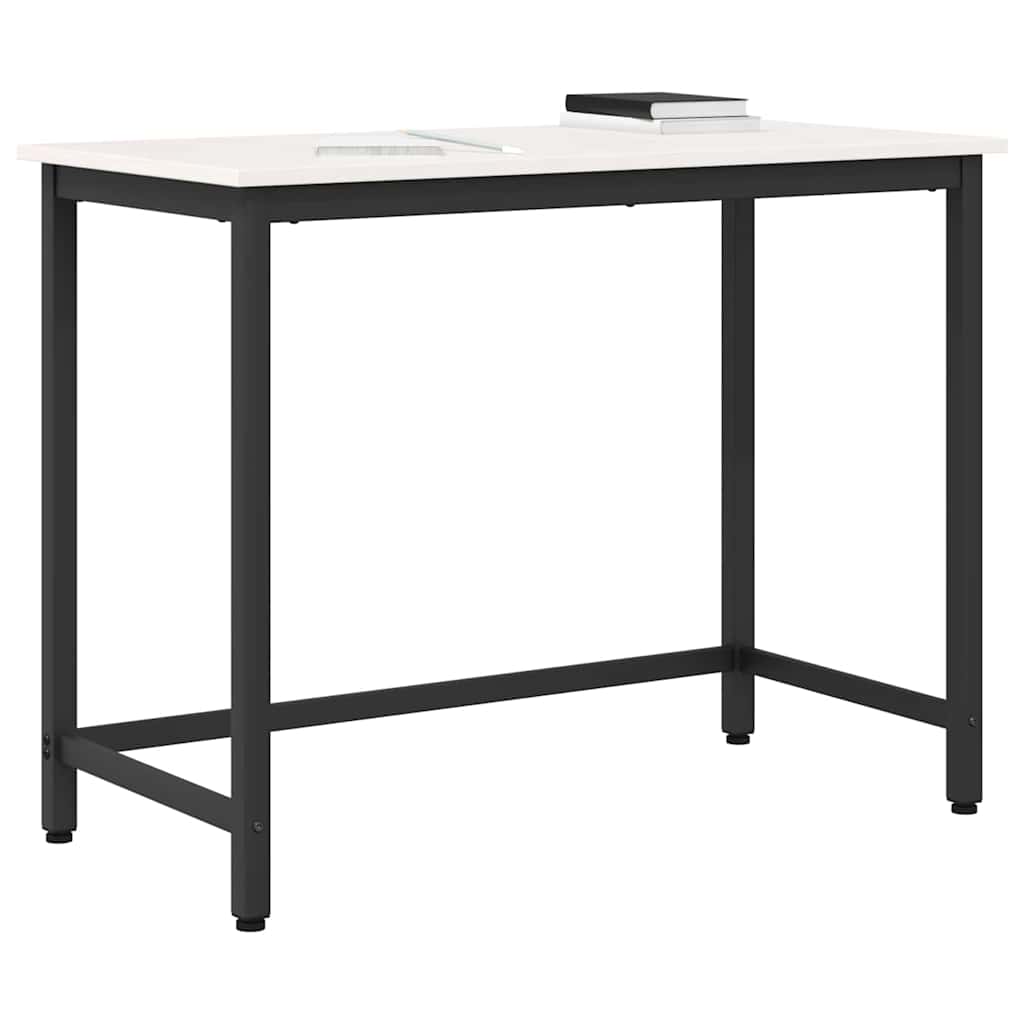 vidaXL Table White 100 x 50 x 77 cm Engineered Wood and Steel